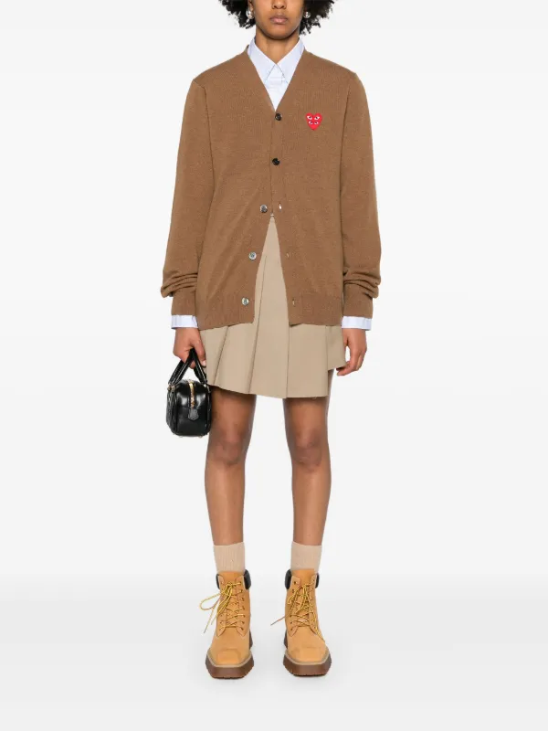 Comme Des Garçons Play ハートパッチ カーディガン | ブラウン