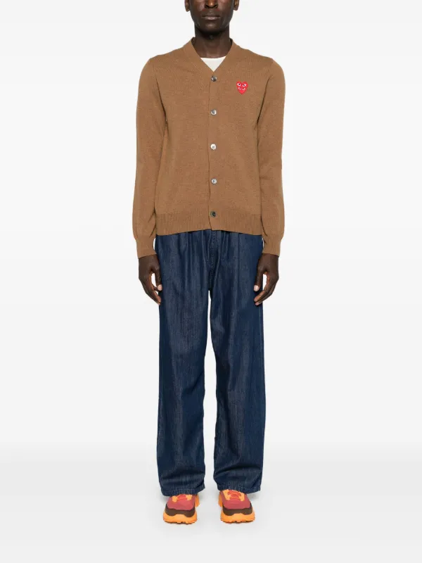 Comme Des Garçons Play ハートパッチ カーディガン | ブラウン