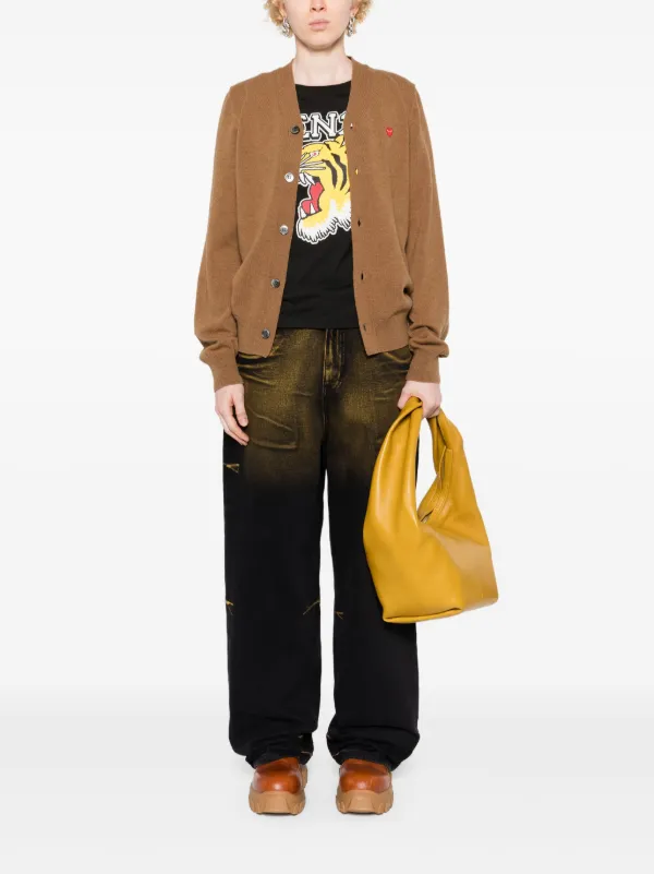 Comme Des Garçons Play ハートパッチ カーディガン | ブラウン  