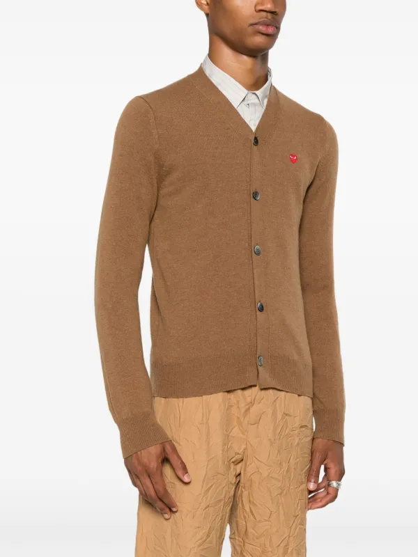 Comme Des Garçons Play ハートパッチ カーディガン | ブラウン  