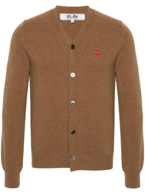 Comme Des Garçons Play Cardigan De Lã | Marrom | FARFETCH BR