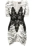 Elisabetta Franchi animal-print mini dress - White