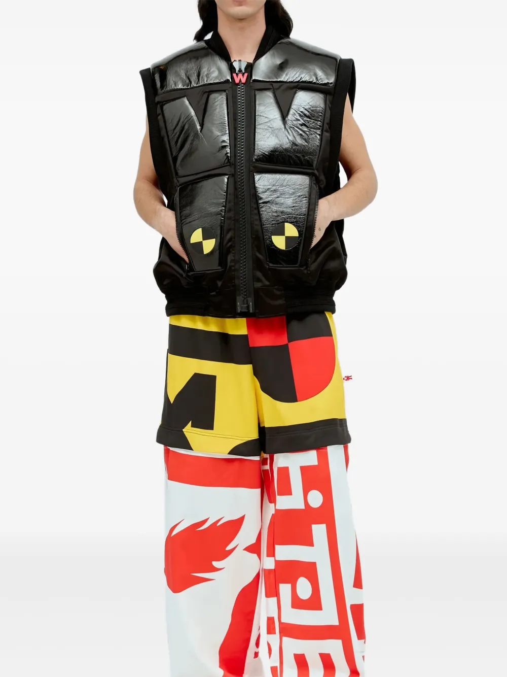 Walter Van Beirendonck patchwork panelled track pants - Wit