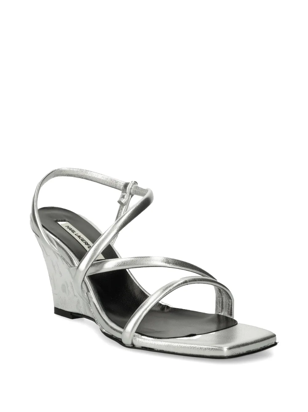 Karl Lagerfeld 85mm leather pumps Silver