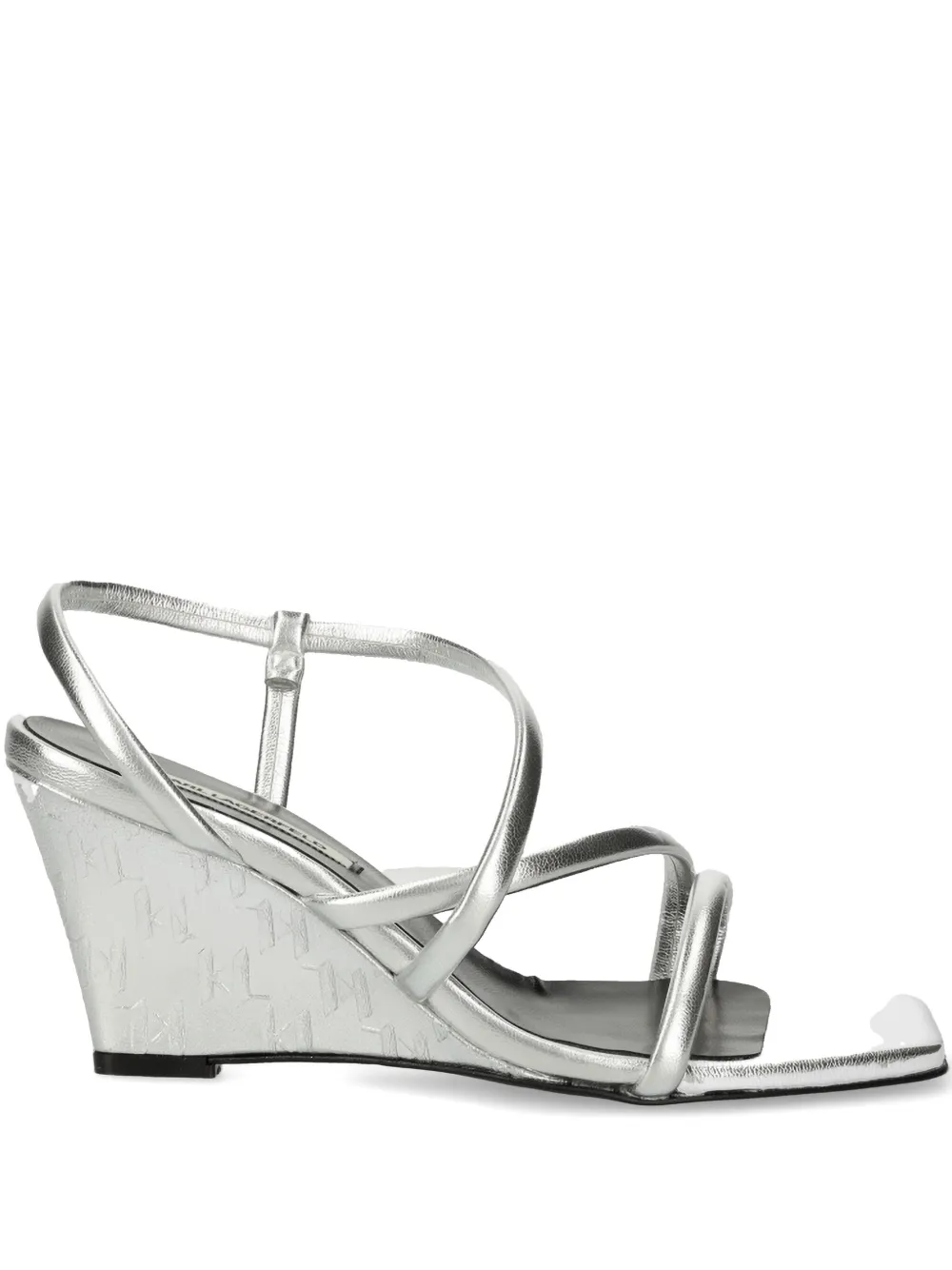 Karl Lagerfeld 85mm leather pumps Silver