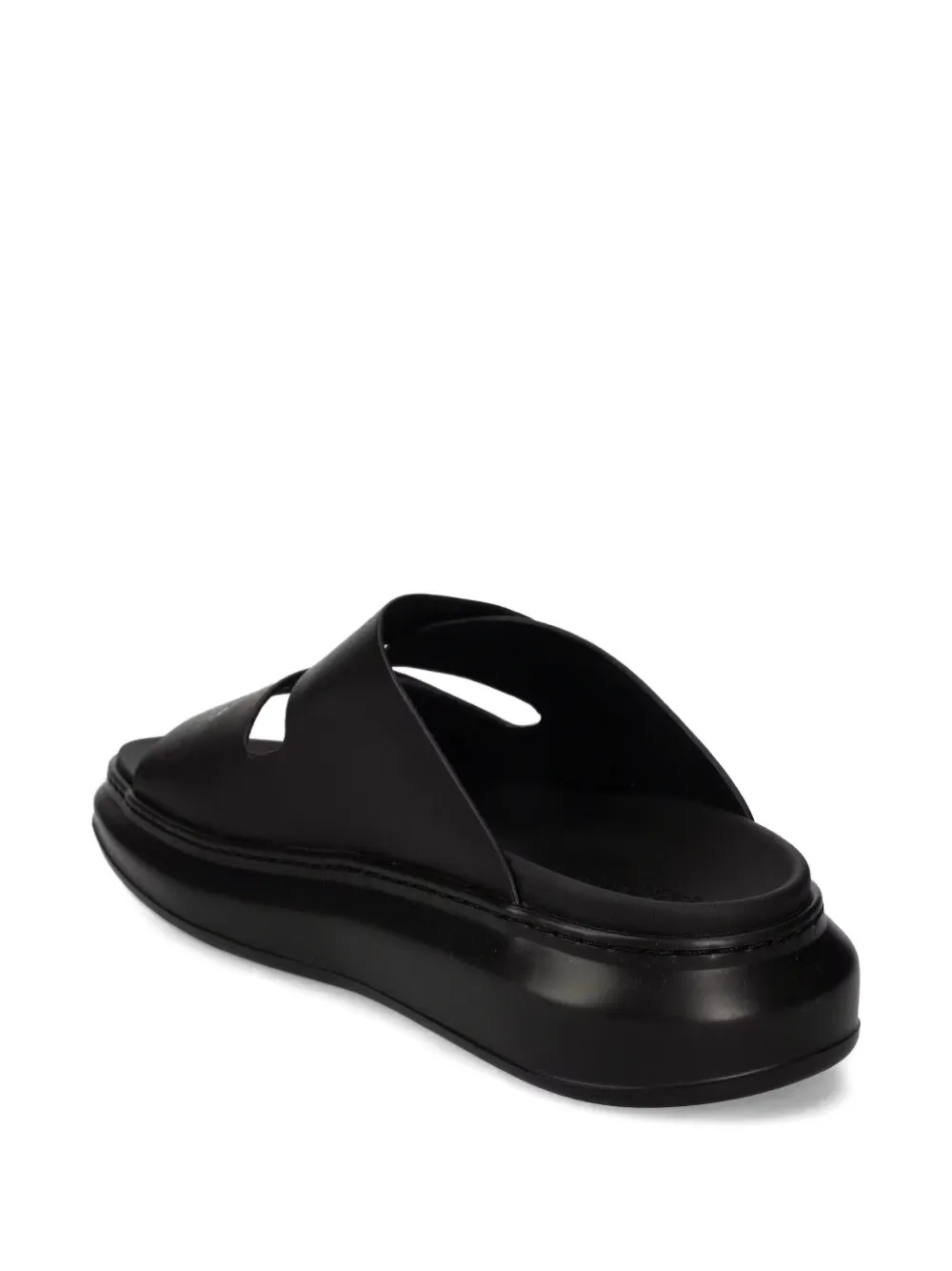 Karl Lagerfeld leather slides Black