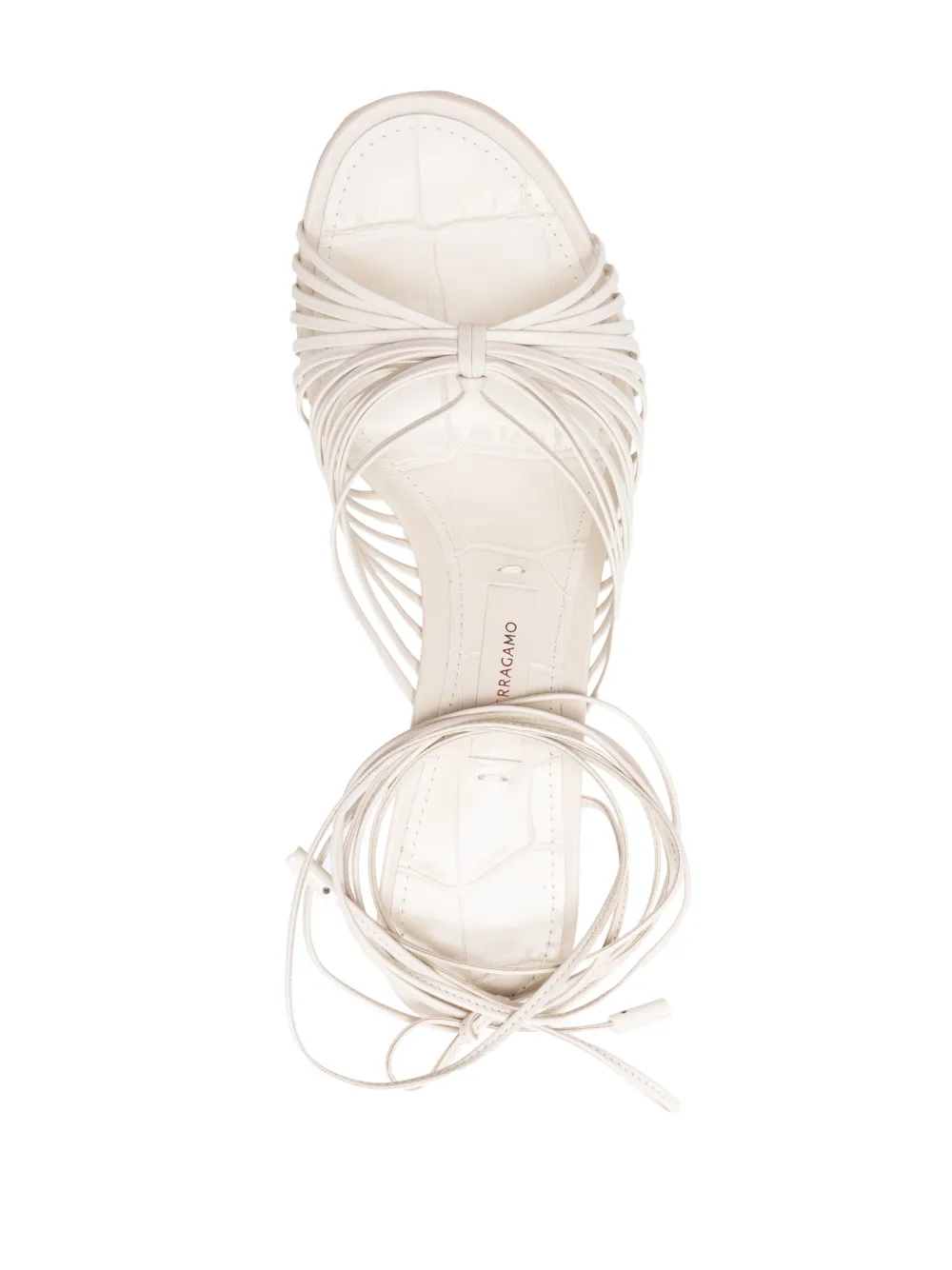 Ferragamo 85mm caged leather sandals White