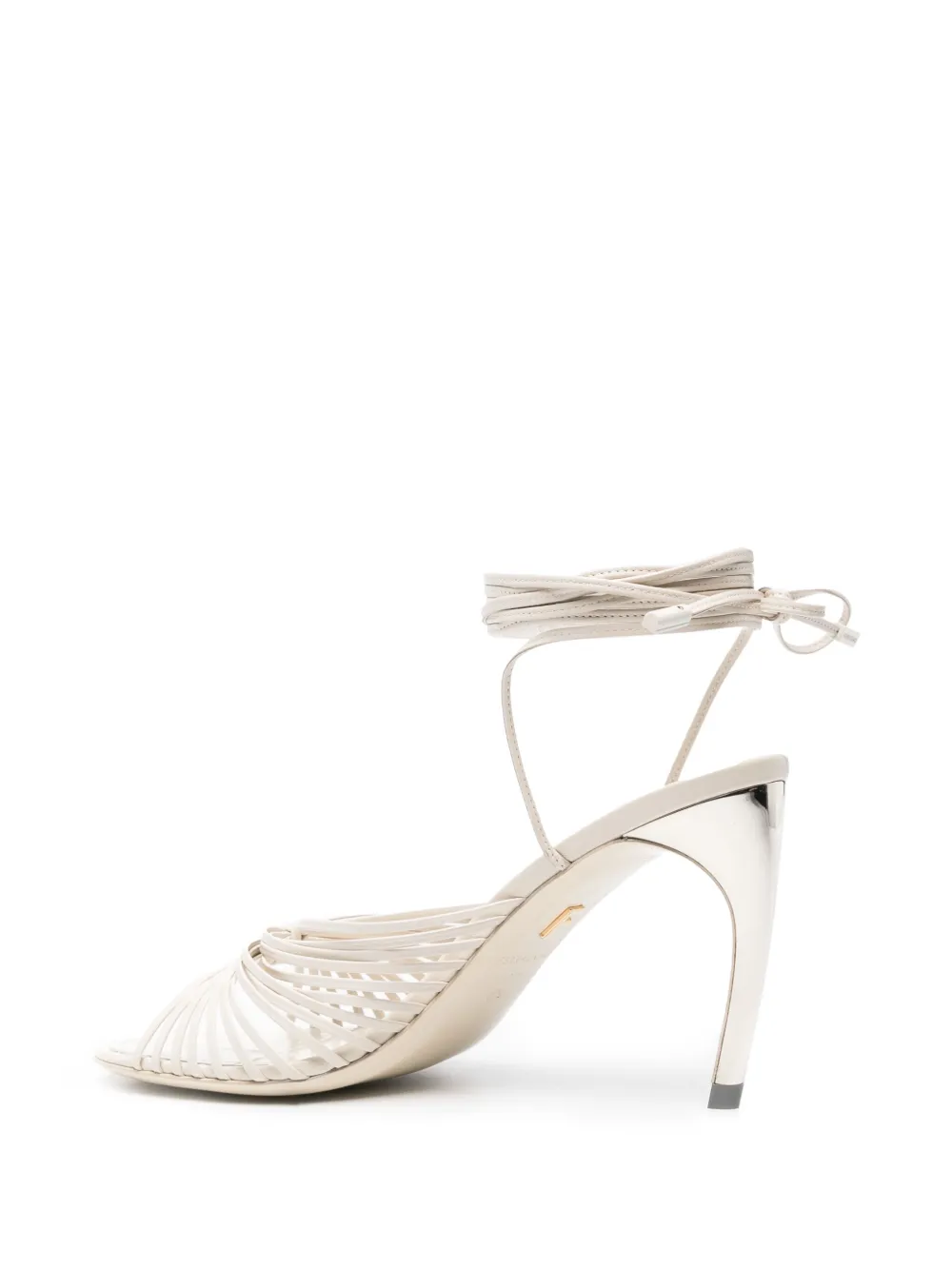Ferragamo 85mm caged leather sandals White