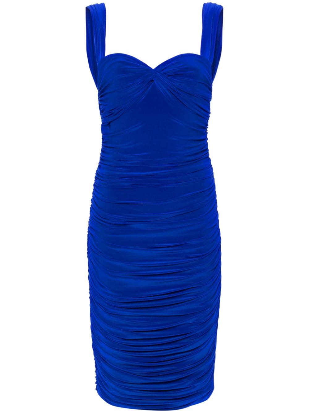 Shop Norma Kamali Walter Off-shouder Dress In Blue