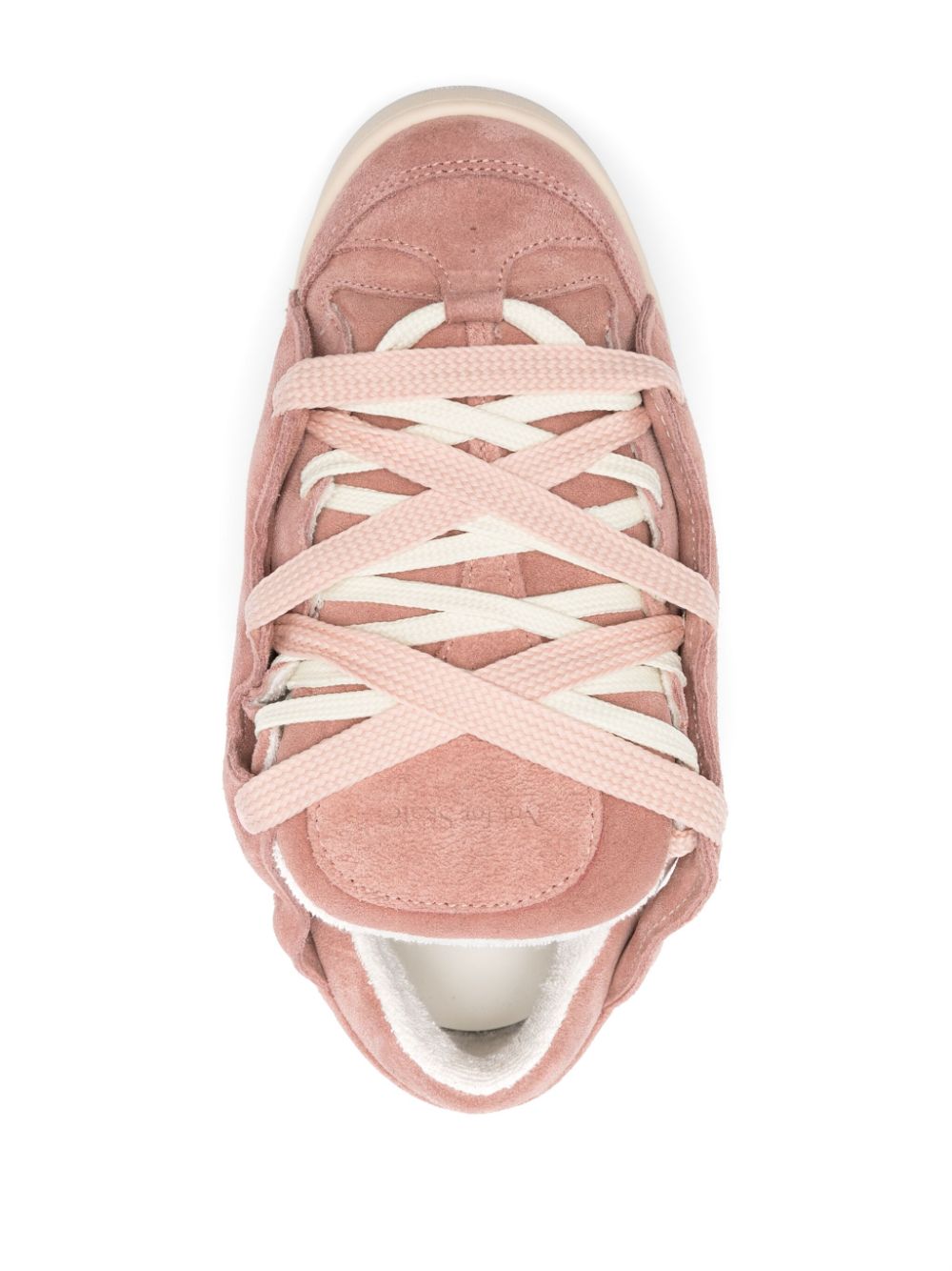 SANTHA Gewatteerde leren sneakers met vlakken Roze