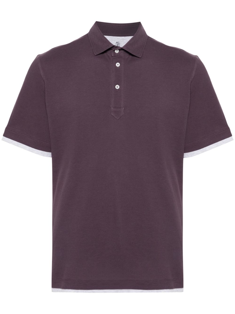 Brunello Cucinelli Piqué-weave Polo Shirt In Purple