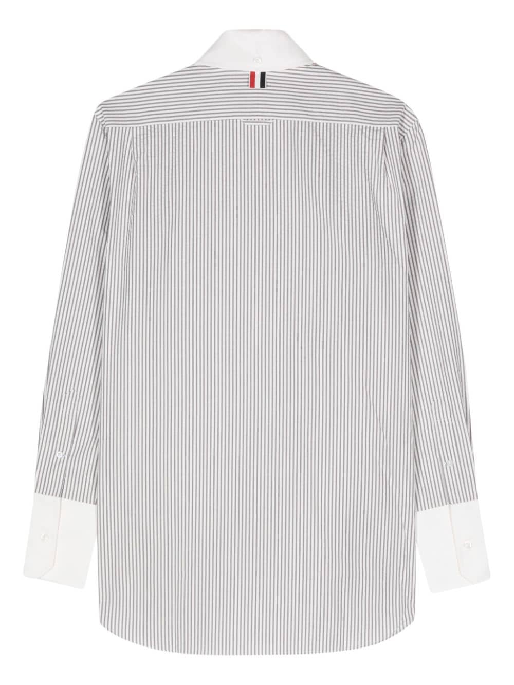 Shop Thom Browne Striped Cotton Shirt In White