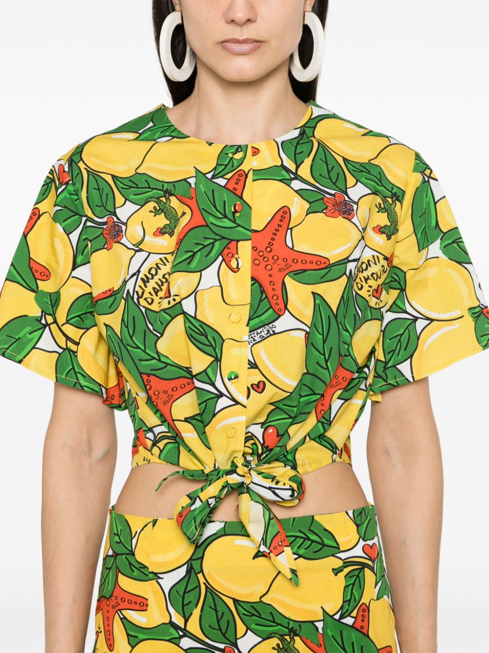 Shop Alessandro Enriquez Mix-print Cotton Shirt In Yellow