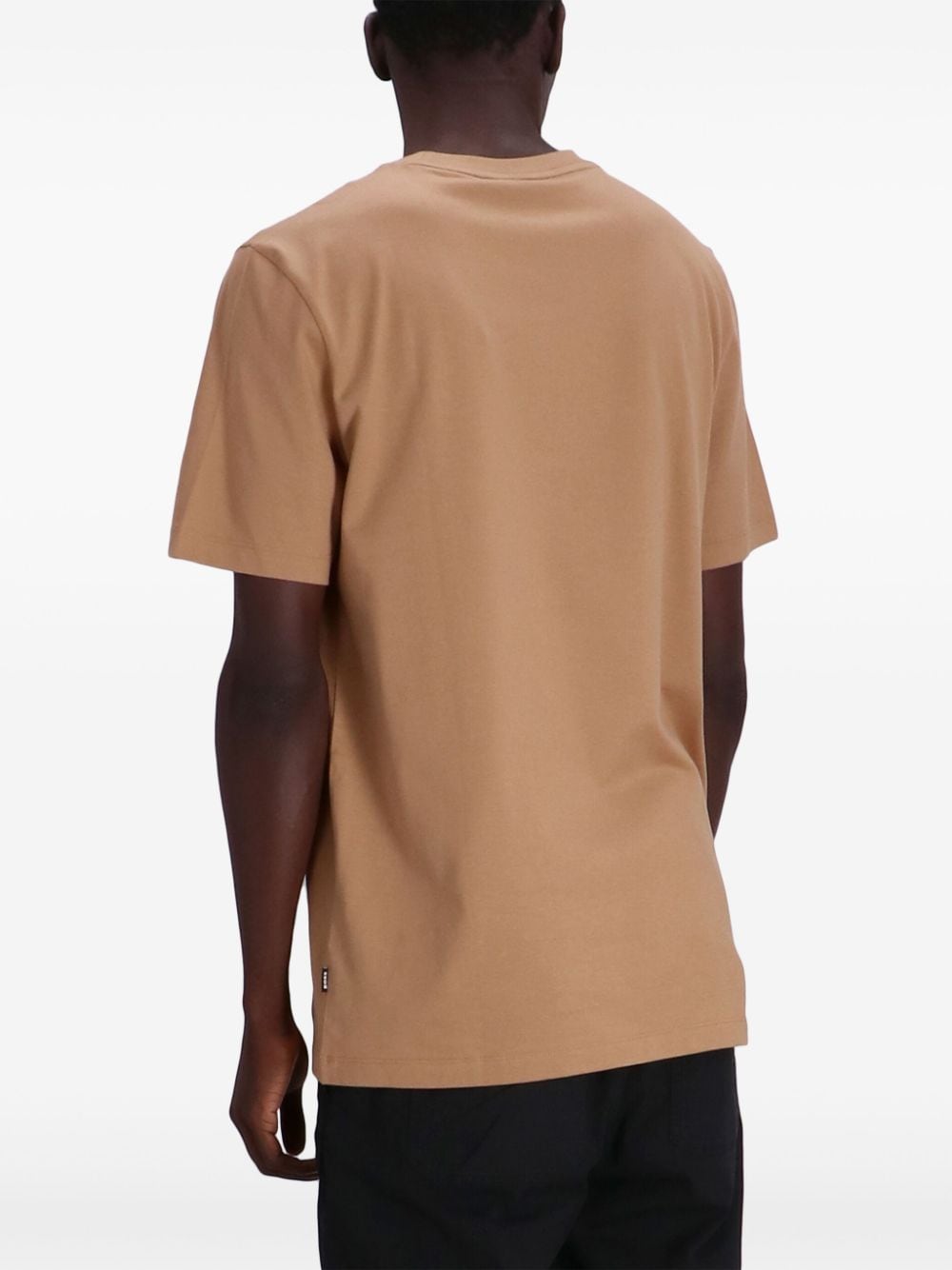 Shop Hugo Boss Graphic-print Cotton T-shirt In Brown