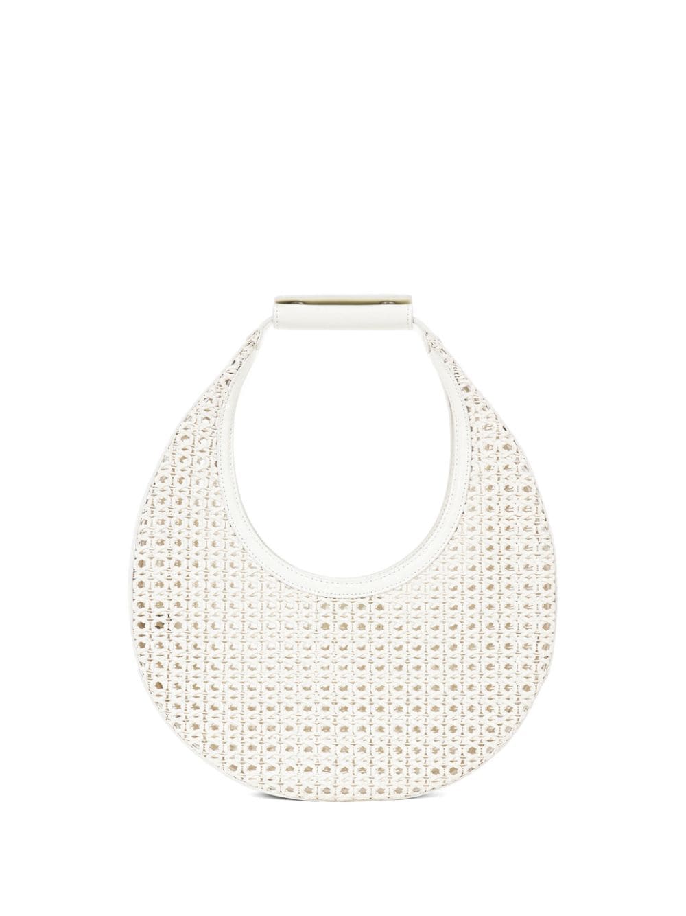 Shop Staud Moon Woven Tote Bag In White