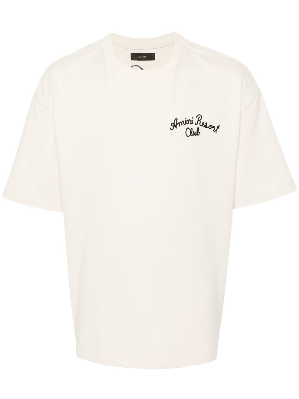 AMIRI logo-embroidered cotton T-shirt Beige