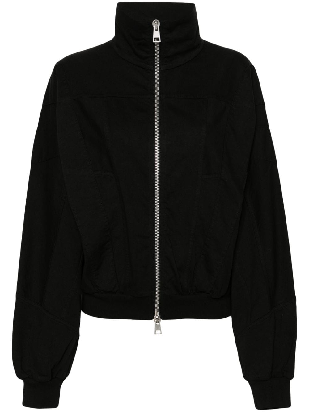Andrea Ya'aqov Zip-up Cotton Sweatshirt In 黑色