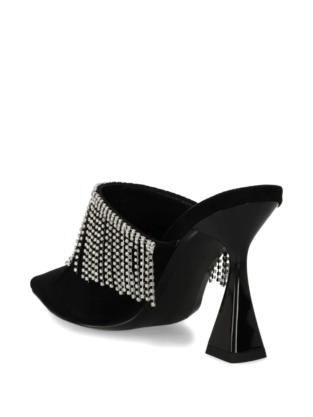 Karl Lagerfeld 90mm Debut Ii Fringed Mules In Black