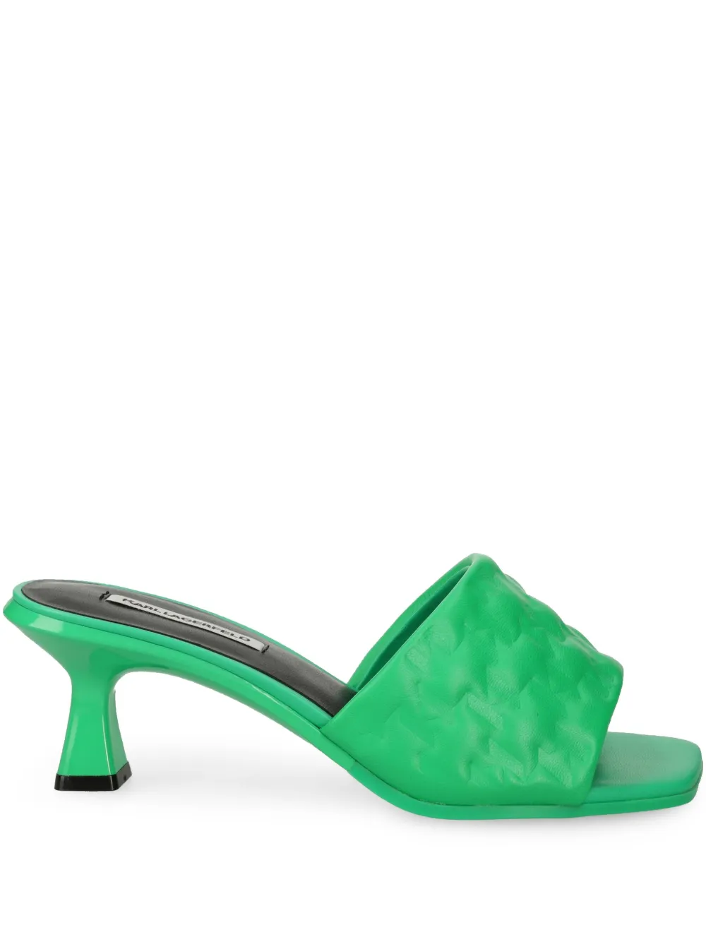 Karl Lagerfeld monogram leather mules Green