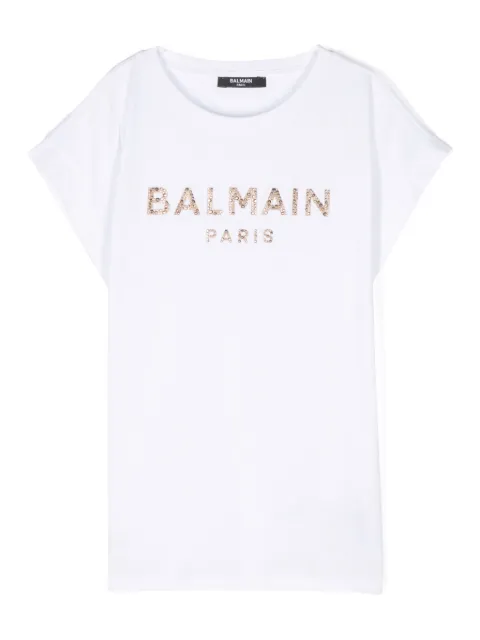 Balmain Kids crystal-logo T-shirt