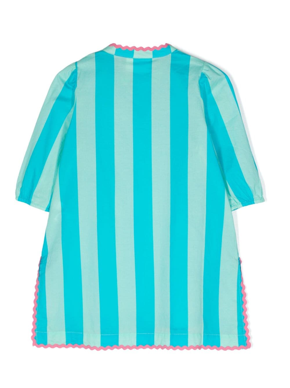 Shop Mc2 Saint Barth Logo-embroidered Cotton Dress In Blue