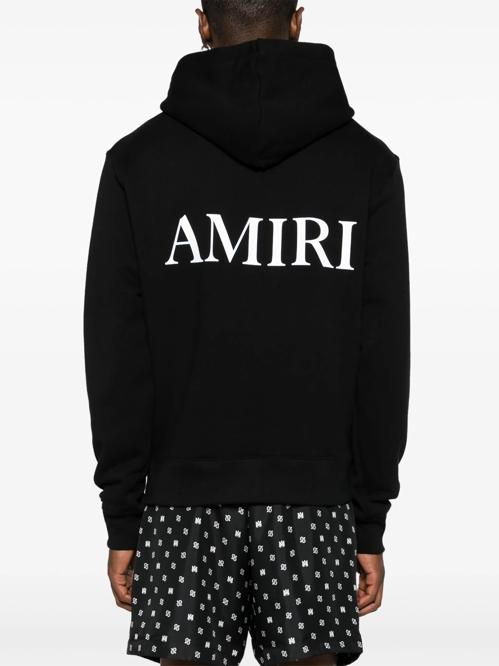 Amiri Logo-Print Cotton Hoodie Black