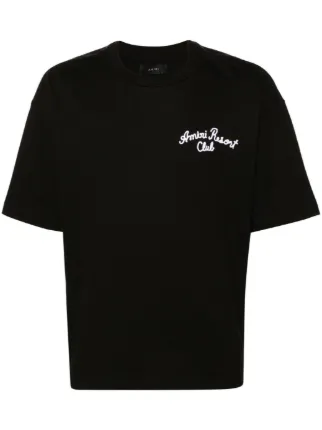 【AMIRI】HOTEL AMIRI Tシャツ リゾート感漂う洗練デザイン AMIRI Resort Club Tシャツ | ブラック | FARFETCH JP