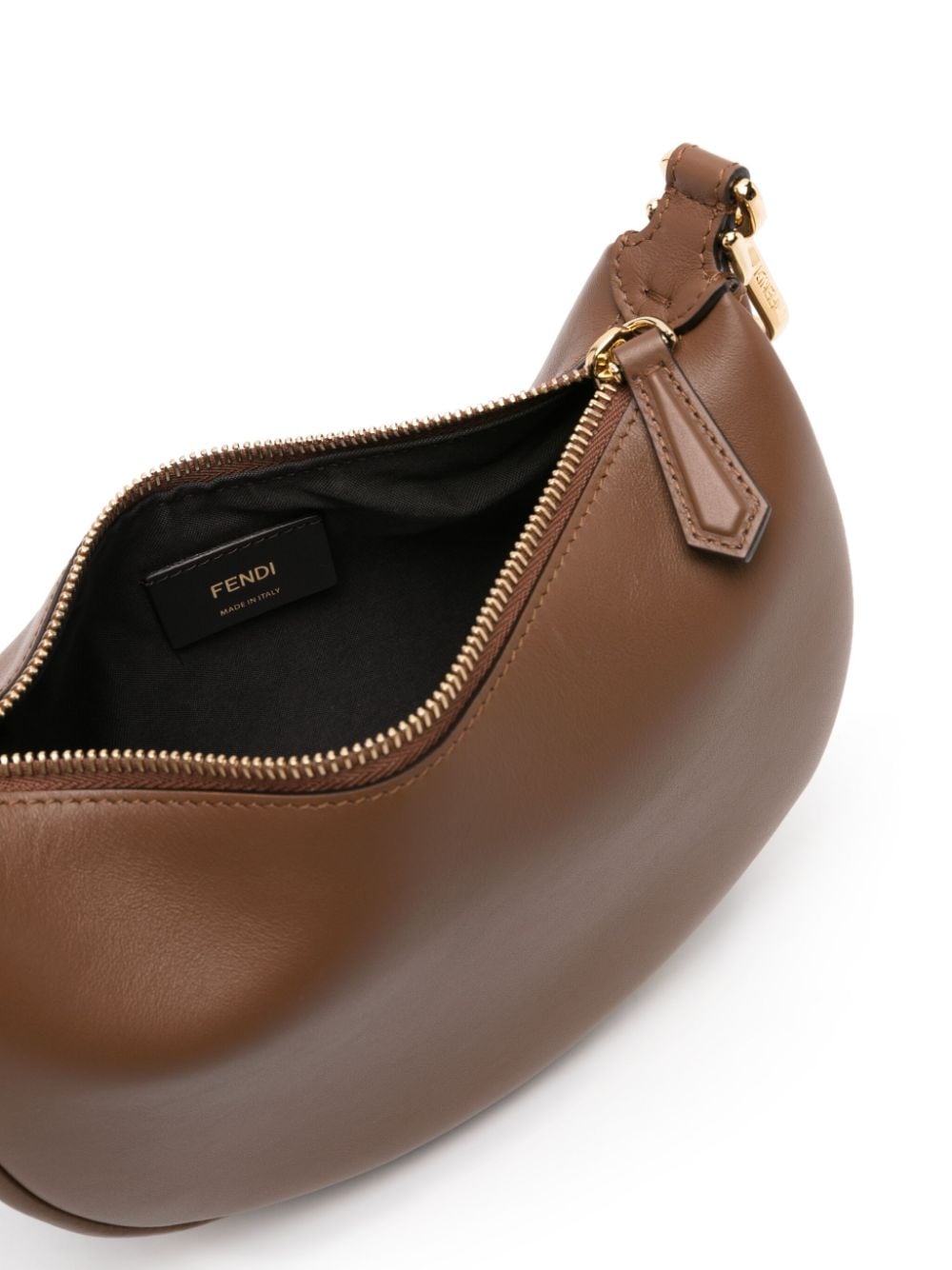Shop Fendi Mini Graphy Shoulder Bag In Brown