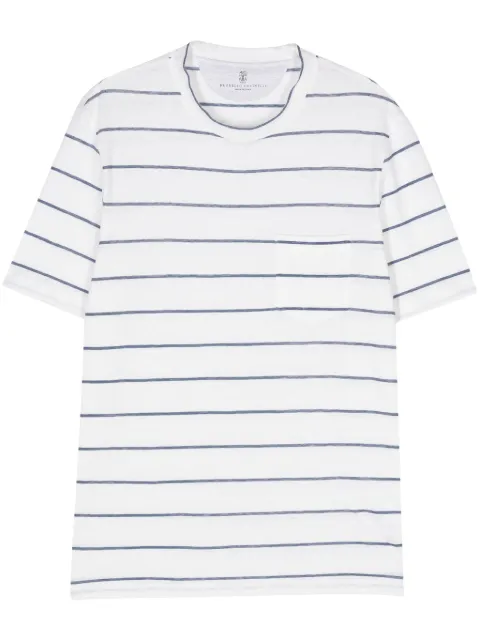 Brunello Cucinelli slub-textured striped T-shirt