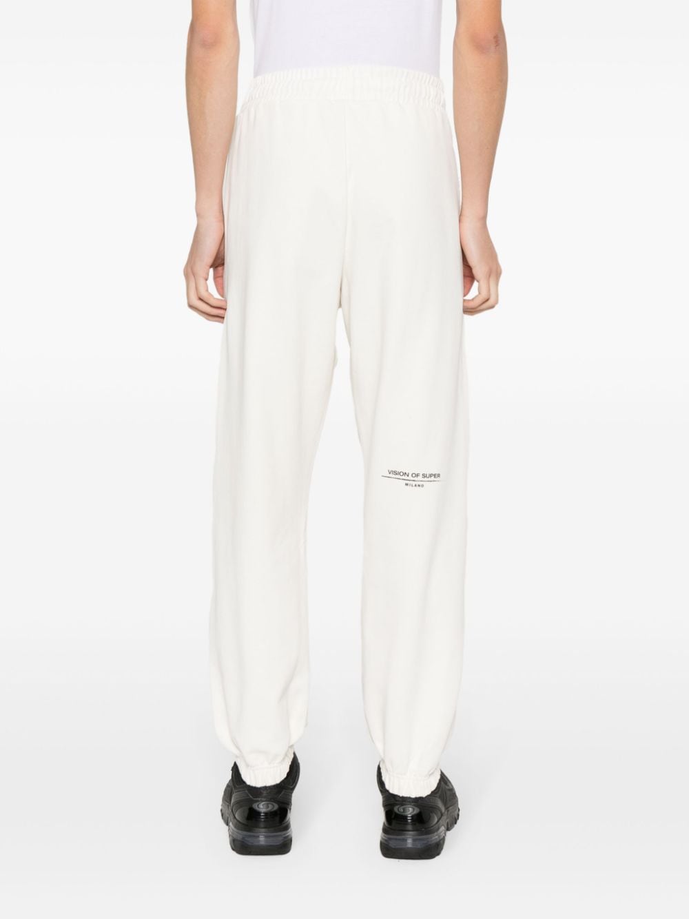 Shop Vision Of Super Logo-embroidered Track Pants In White