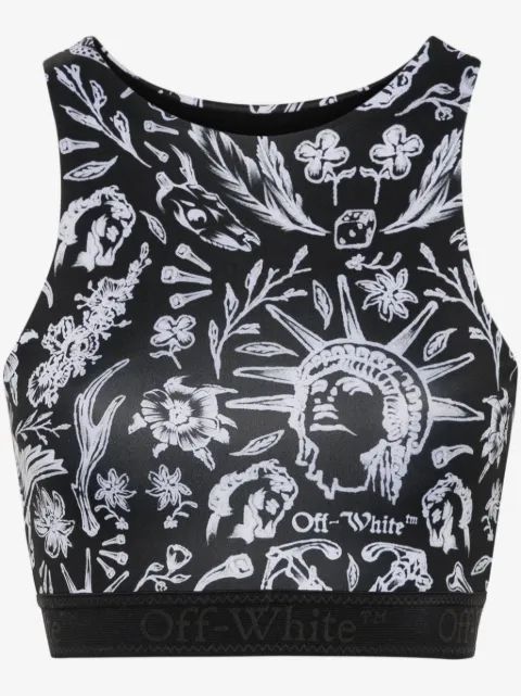 Off-White top deportivo con estampado de tatuaje