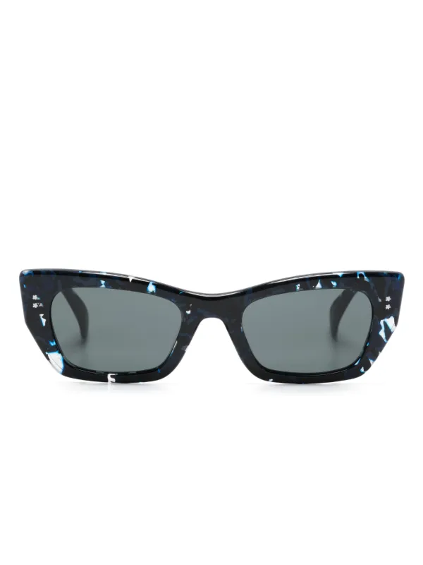 Kenzo Lunettes De Vue à Monture Papillon Marbrée Bleu FARFETCH CM