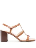 Tod's 75mm logo-plaque leather sandals - Brown
