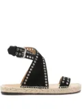 ISABEL MARANT Illya eyelet-detailing suede espadrilles - Black