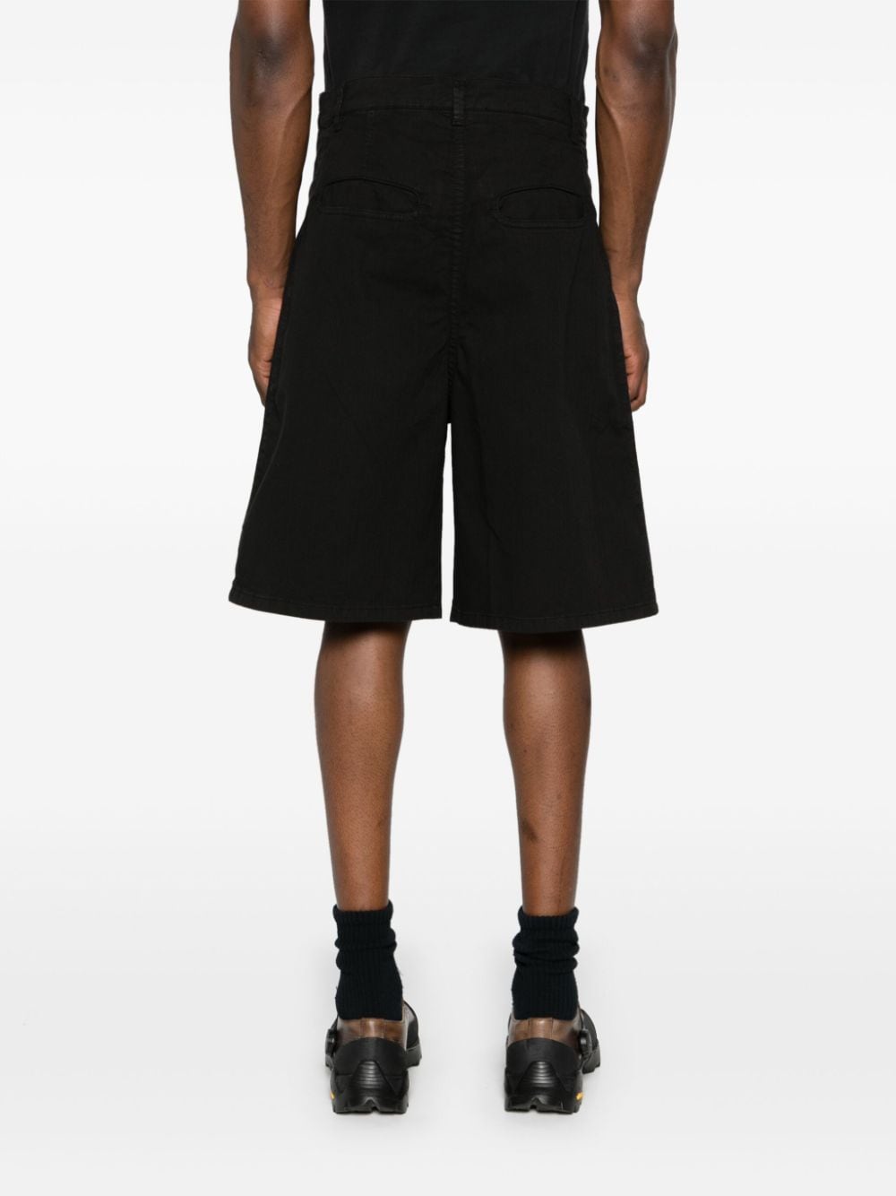 Shop Andrea Ya'aqov Wide-leg Bermuda Shorts In Black