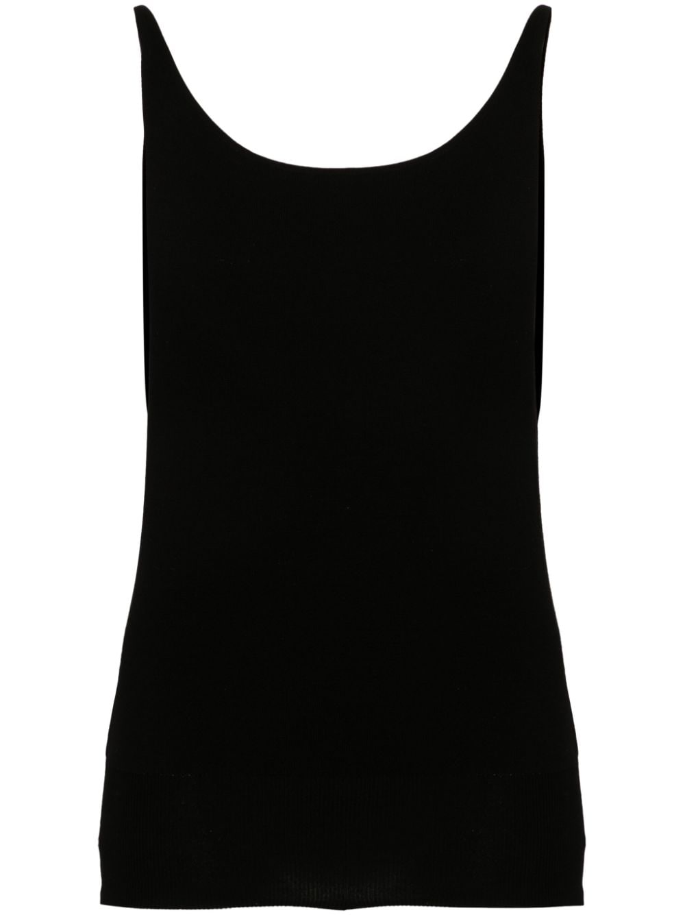 Amomento Boat-neck Knitted Top In Black