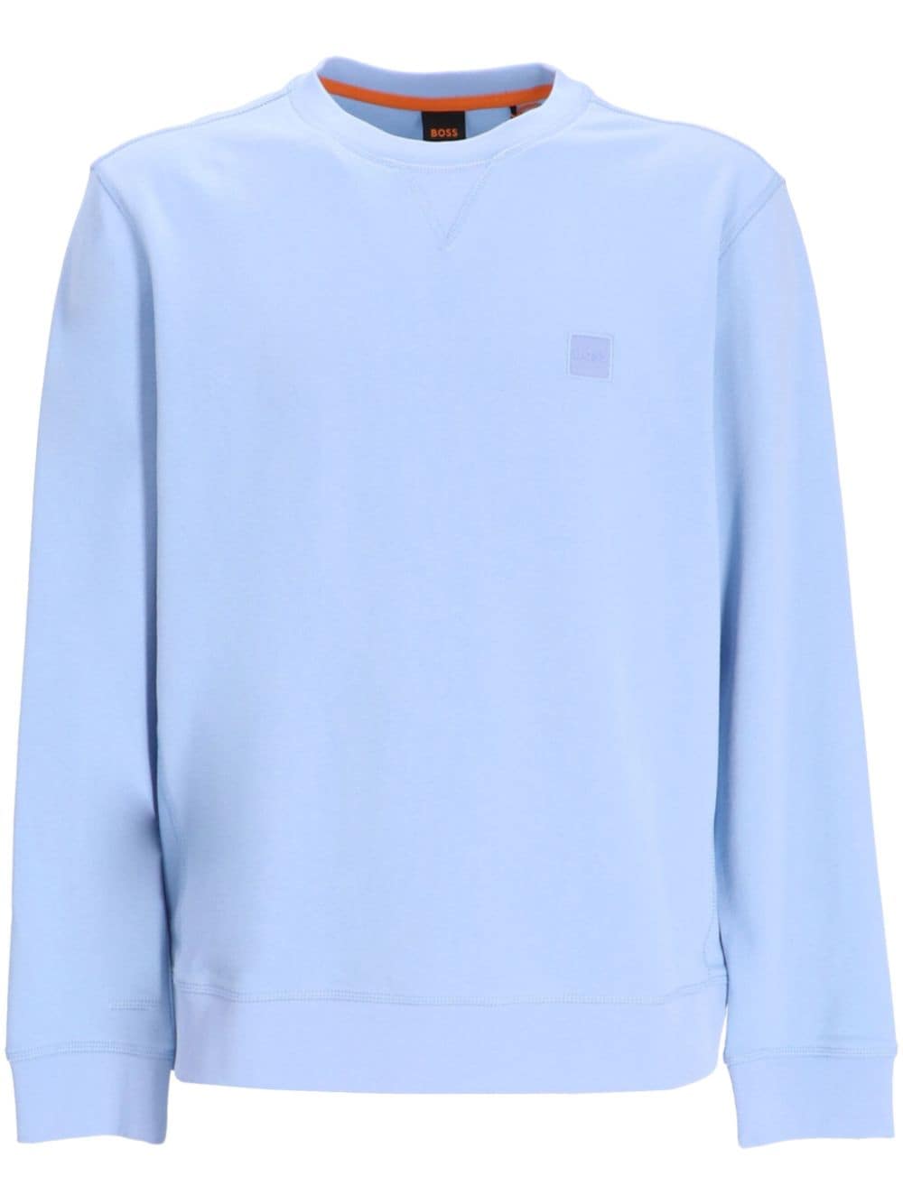 Hugo Boss Westart Logo-patch Sweatshirt In Blue