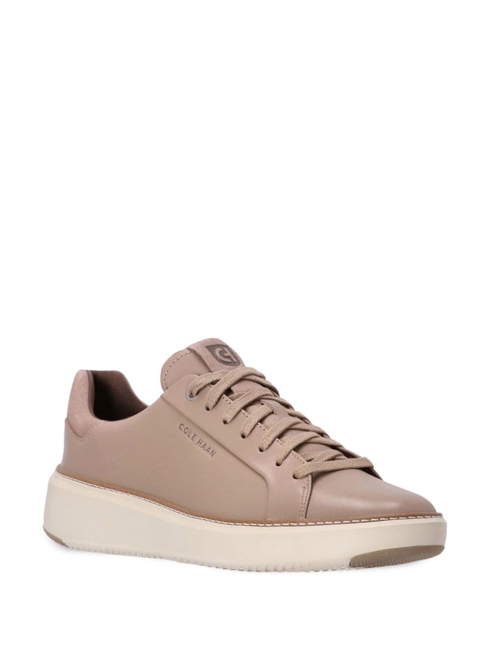 Shop Cole Haan Grandpro Lace-up Leather Sneakers In Nude