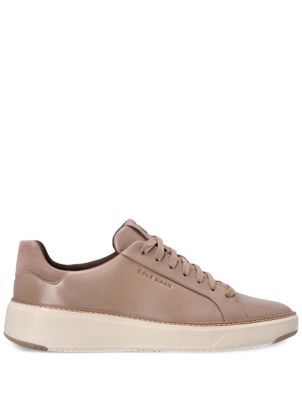 Cole Haan Grandpro Lace-up Leather Trainers In Nude