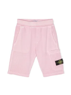 STONE  ショーツ S コンパスロゴ Stone Island Junior コンパスモチーフ トラックショーツ | ピンク