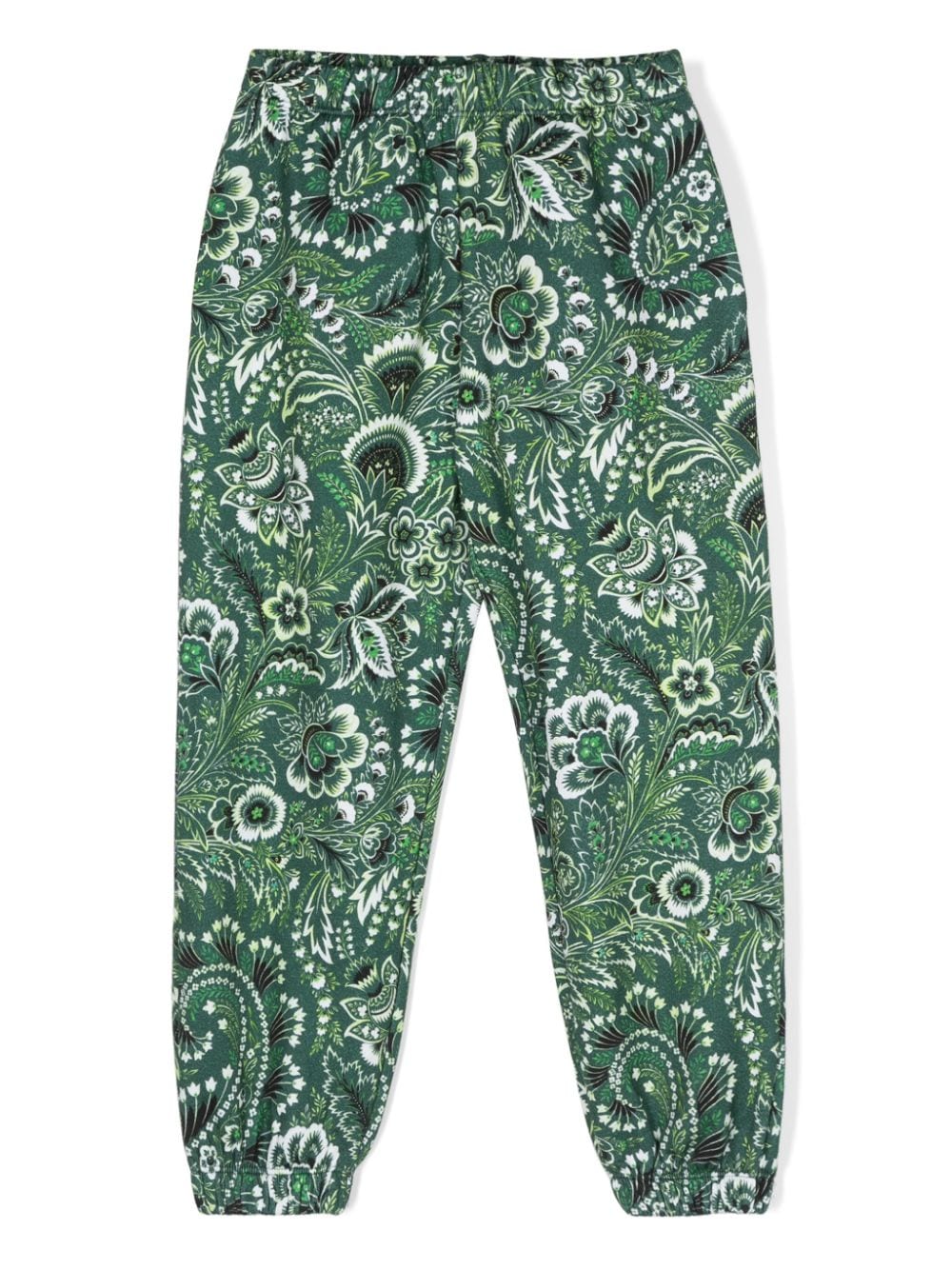Etro Kids' Floral-print Track Pants In Green