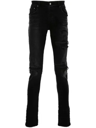 AMIRI ダメージ スキニージーンズ | ブラック | FARFETCH JP