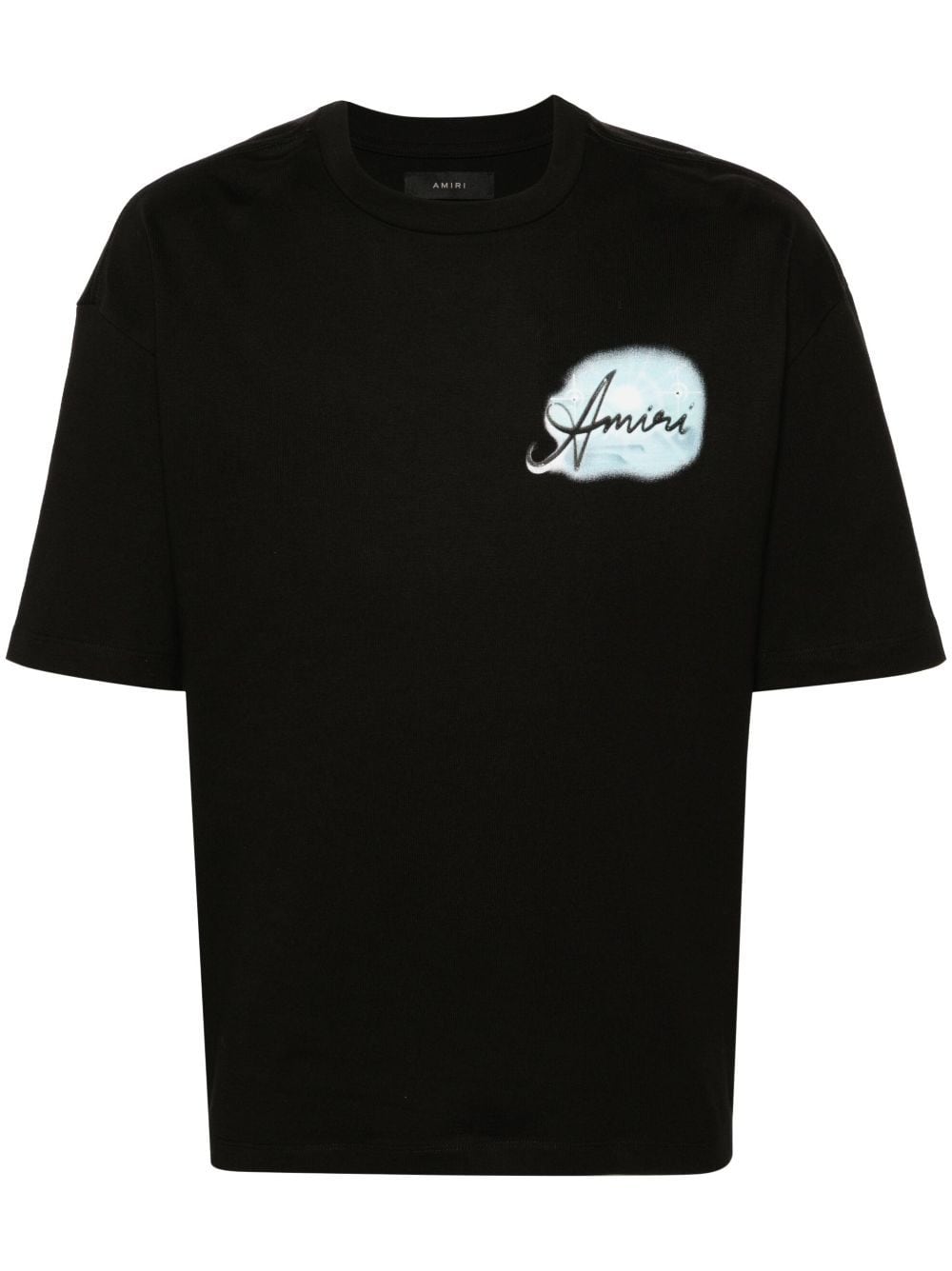 Shop Amiri Paradise Airbrush Cotton T-shirt In Black