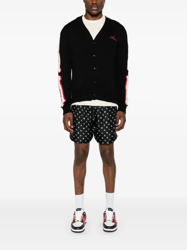 AMIRI Bones インターシャ カーディガン | ブラック | FARFETCH JP