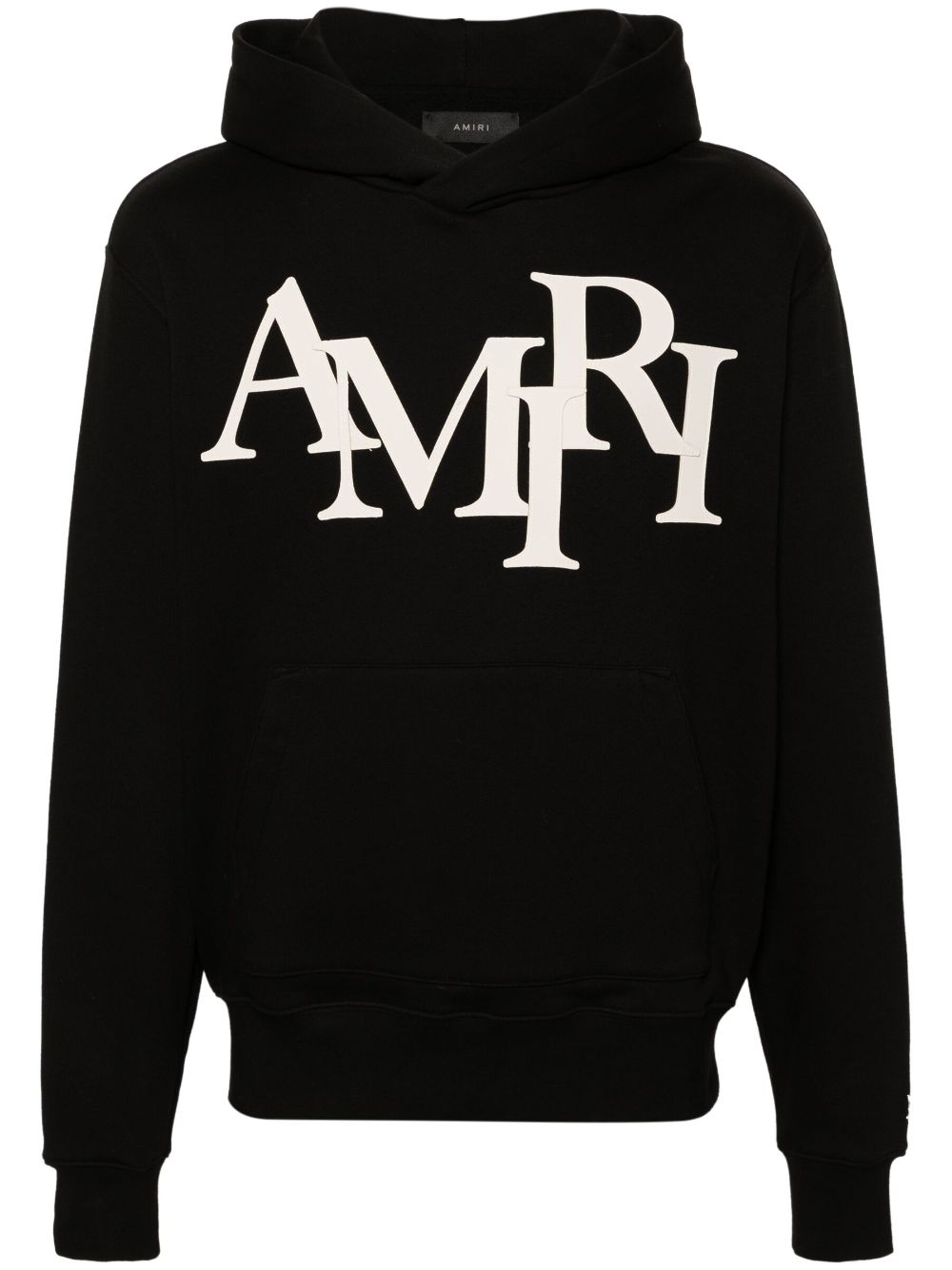 Amiri Staggered Logo-patches Hoodie In Black