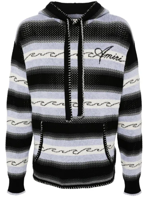 AMIRI striped knitted hoodie