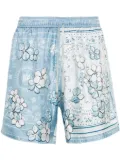AMIRI Bandana floral silk shorts - Blue