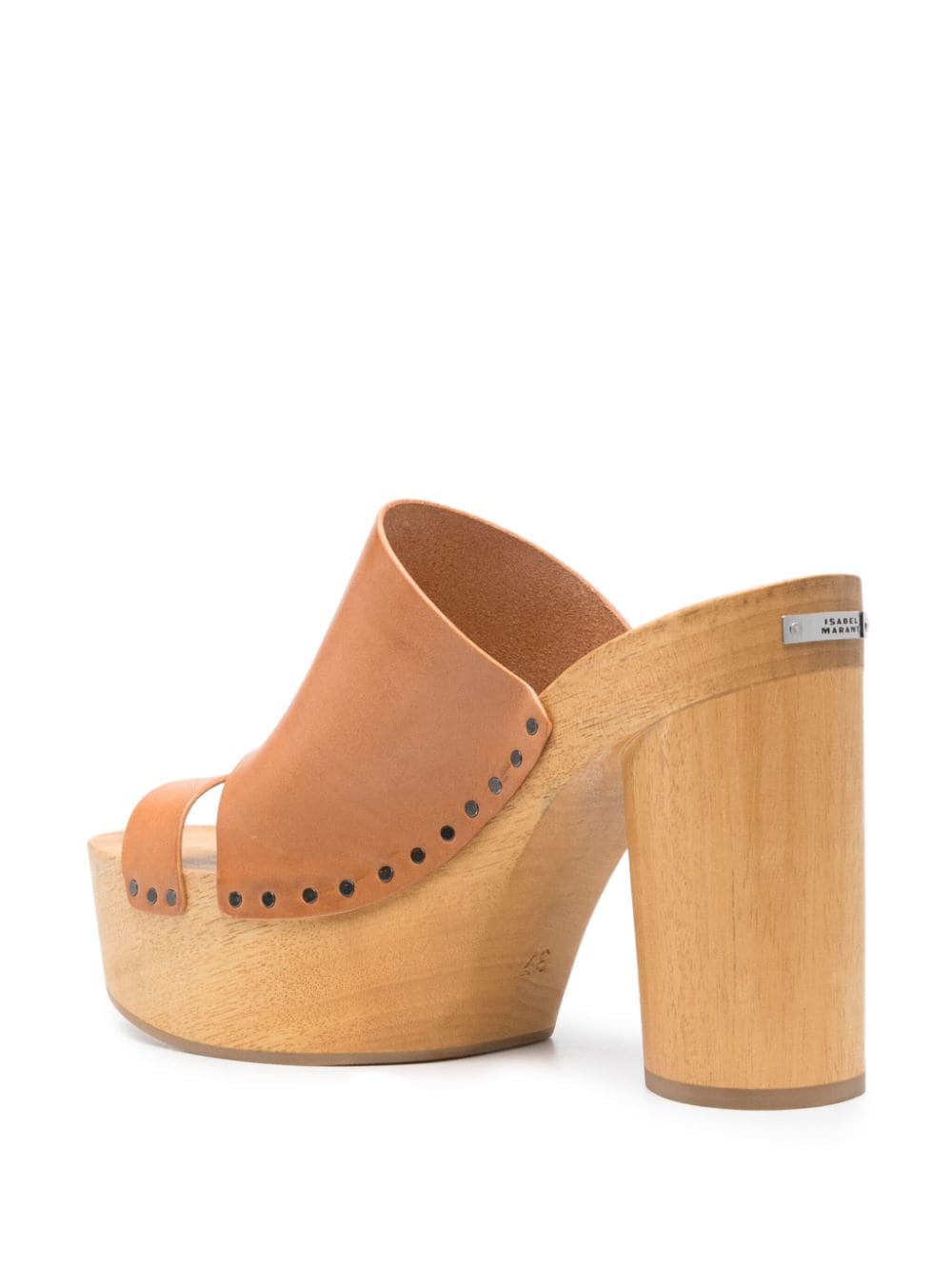 Shop Isabel Marant Hyun 120mm Leather Mules In Brown