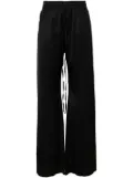 Andrea Ya'aqov drawstring satin flared trousers - Black