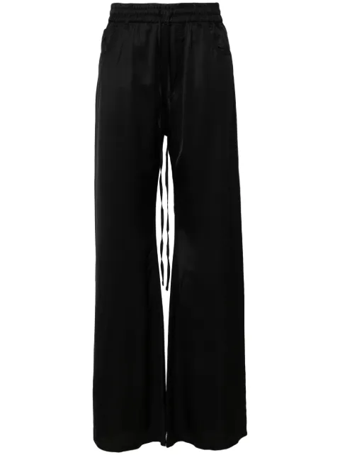Andrea Ya'aqov drawstring satin flared trousers